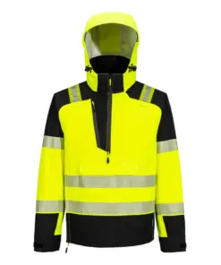 Portwest T161 PW3 Hi-Vis Overhead Rain Jacket (3L) in Yellow/Black