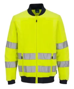 Portwest T164 Hi-Vis Mesh Panel Work Jacket in Yellow/Navy