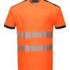 Portwest T181 PW3 Hi-Vis Cotton Comfort T-Shirt Short Sleeve in Orange/Black