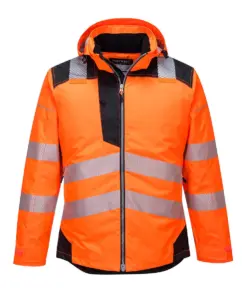 Portwest T400 PW3 Hi-Vis Winter Jacket in Orange/Black