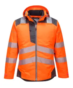 Portwest T400 PW3 Hi-Vis Winter Jacket in Orange/Grey