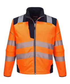 Portwest T402 PW3 Hi-Vis Softshell (3L) in Orange/Navy