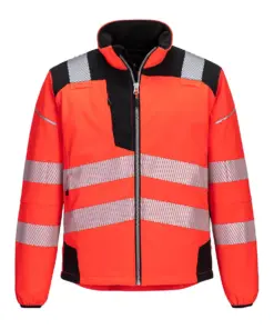 Portwest T402 PW3 Hi-Vis Softshell (3L) in Red/Black