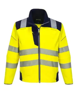 Portwest T402 PW3 Hi-Vis Softshell (3L) in Yellow/Navy