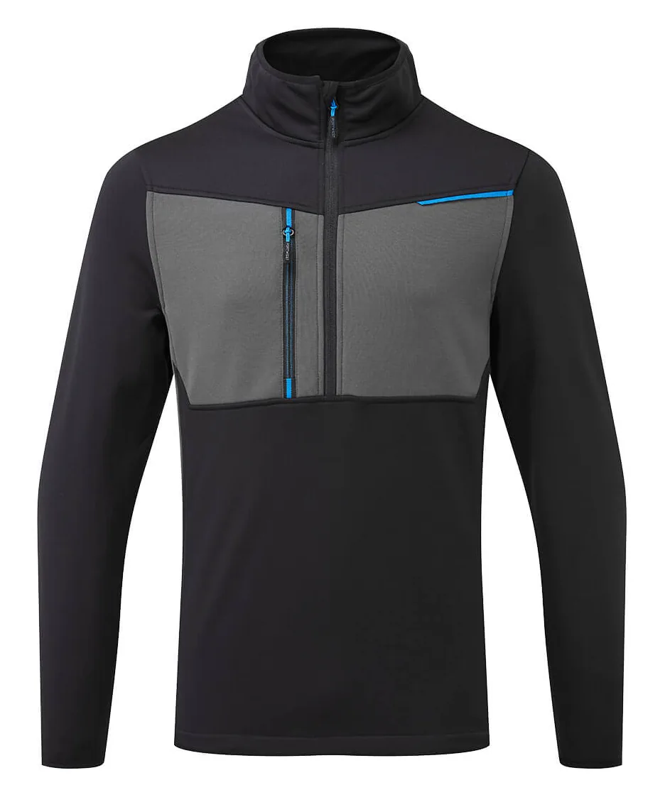Portwest T755 WX3 Half Zip Tech Fleece in Black