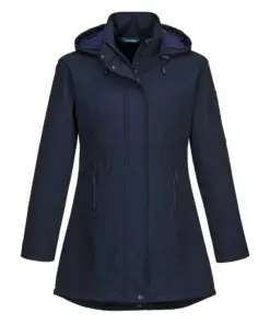 Portwest TK42 Carla Women's Hooded Softshell Jacket (3L) in Navy