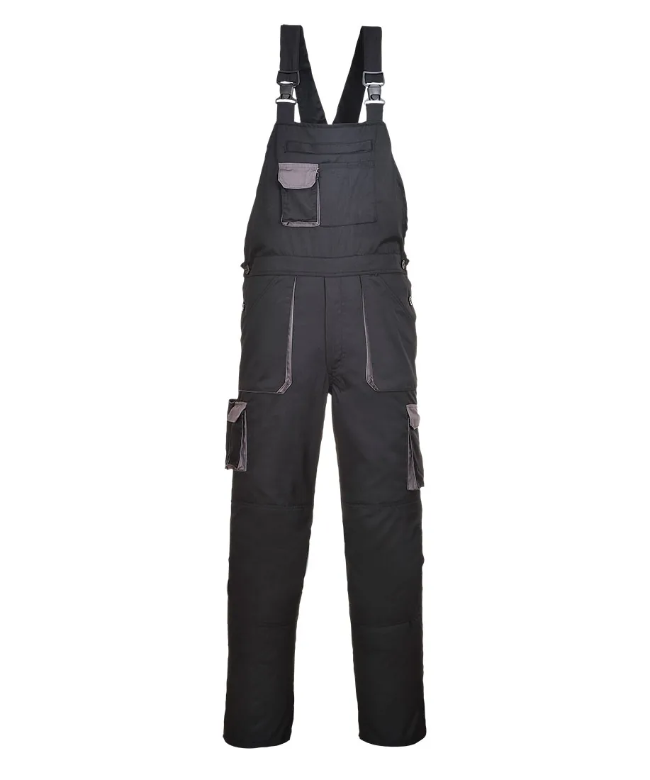 Portwest TX12 Portwest Texo Contrast Bib and Brace in Black