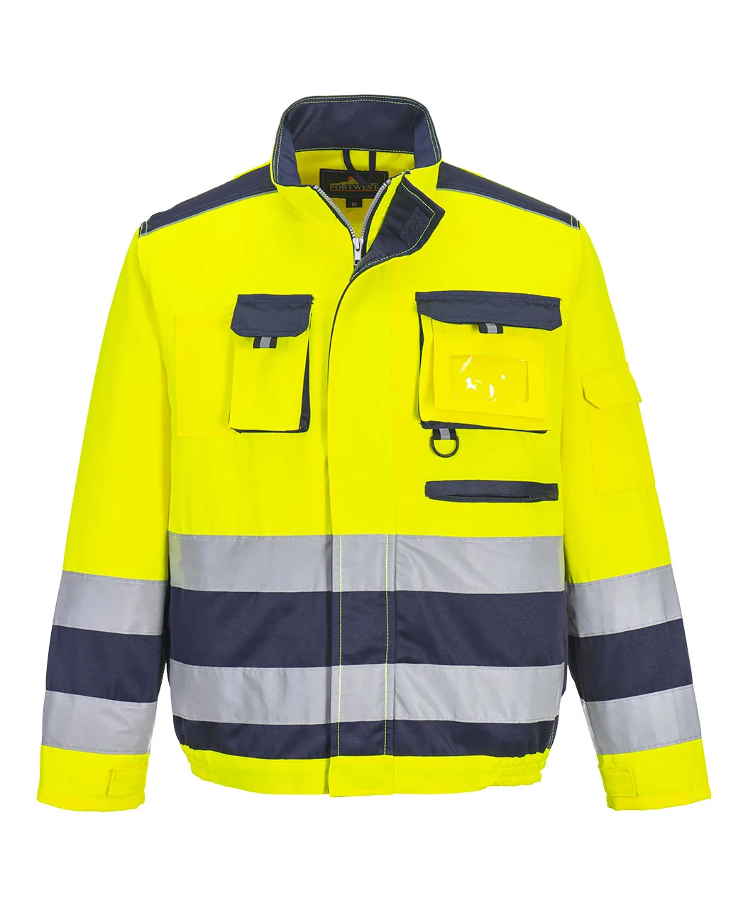 Portwest TX50 Lille Hi-Vis Contrast Bomber Jacket in Yellow/Navy