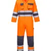 Portwest TX55 Nantes Hi-Vis Contrast Work Coverall in Orange/Navy