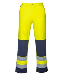 Portwest TX71 Seville Hi-Vis Contrast Work Trousers in Yellow/Navy