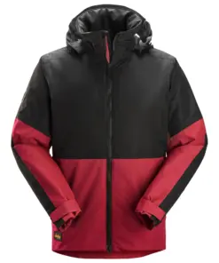 Snickers 1104 AllroundWork Waterproof Insulated Jacket in Chili Red/Black