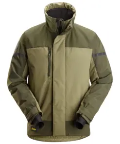 Snickers 1106 AllroundWork Insulated Jacket in Khaki Green/Dark Khaki Green