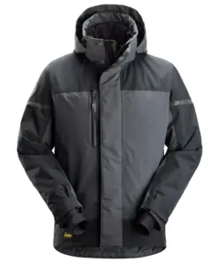 Snickers 1112 AllroundWork Waterproof Insulated Jacket in Steel Grey/Dark Steel Grey