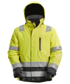 Snickers 1132 High-Vis Class 3 Waterproof 37.5® Insulated Jacket in High Visibility Yellow/Black