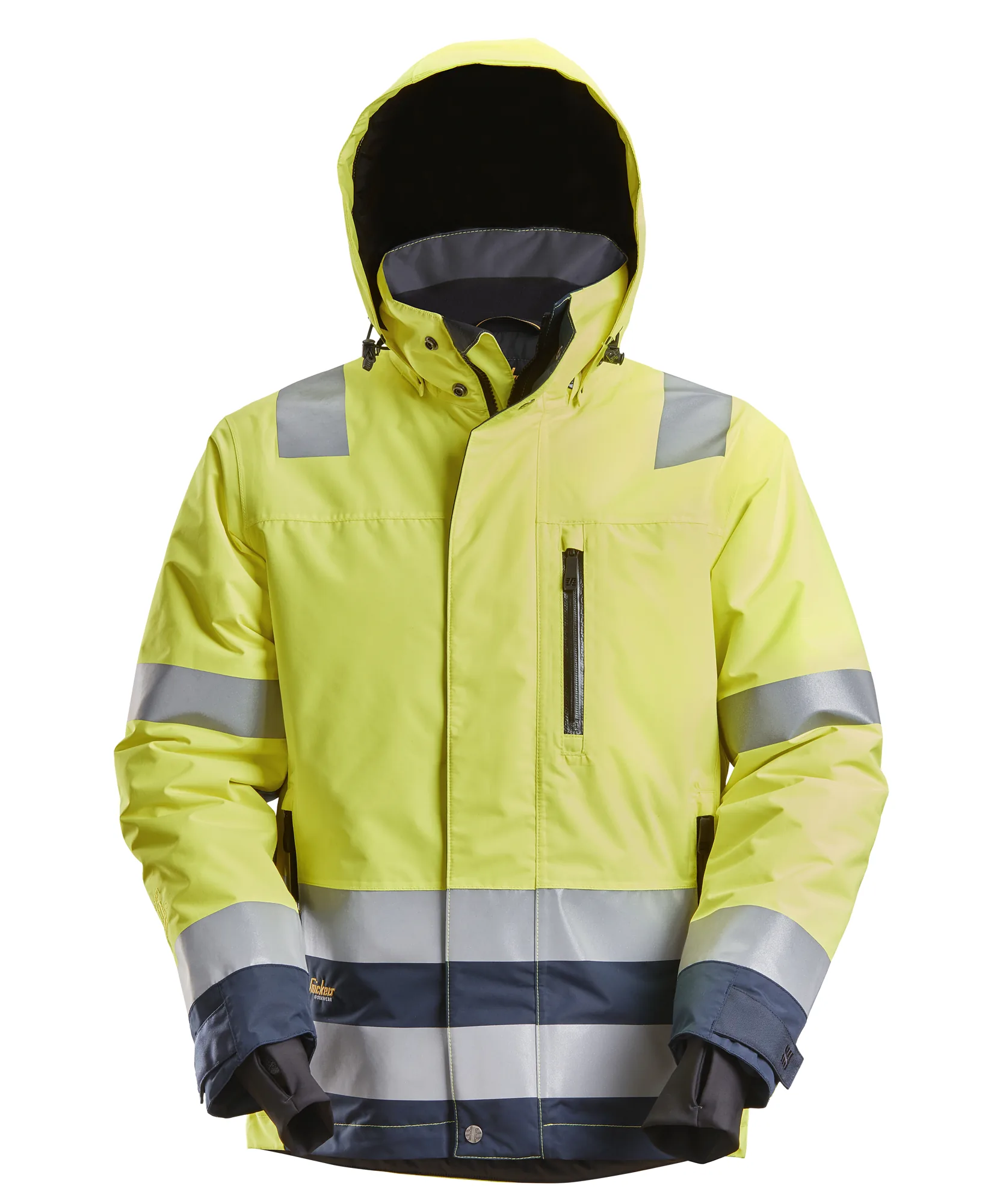 Snickers 1132 High-Vis Class 3 Waterproof 37.5® Insulated Jacket in High Visibility Yellow/Navy