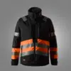 Snickers 1134 High-Vis Class 1 Winter Jacket in Black/High Visibility Orange