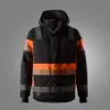 Snickers 1135 High-Vis Class 1 Waterproof Stretch Jacket in Black/High Visibility Orange