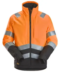 Snickers 1153 High-Vis Class 2/3 Winter Jacket in High Visibility Orange/Black