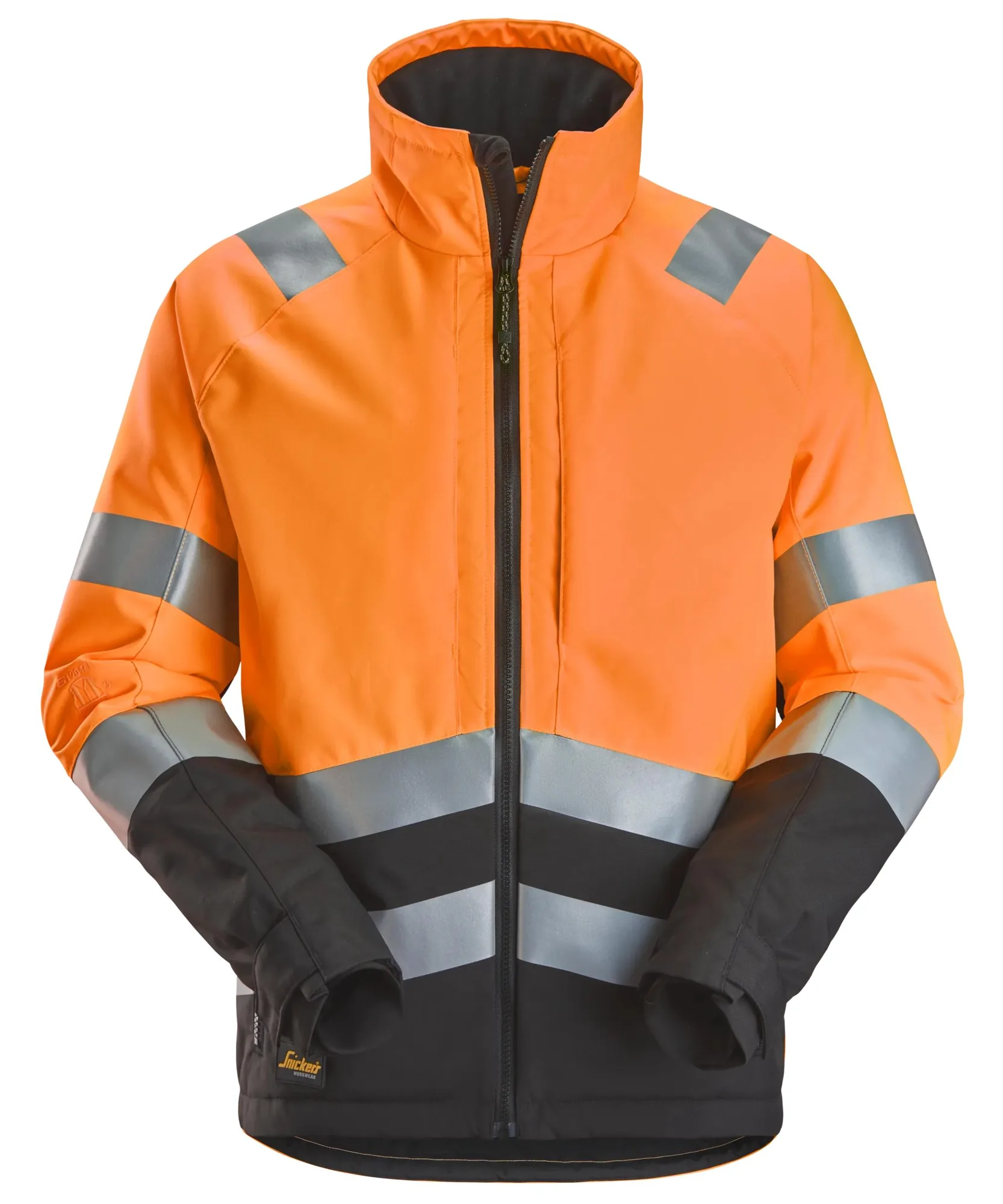 Snickers 1153 High-Vis Class 2/3 Winter Jacket in High Visibility Orange/Black