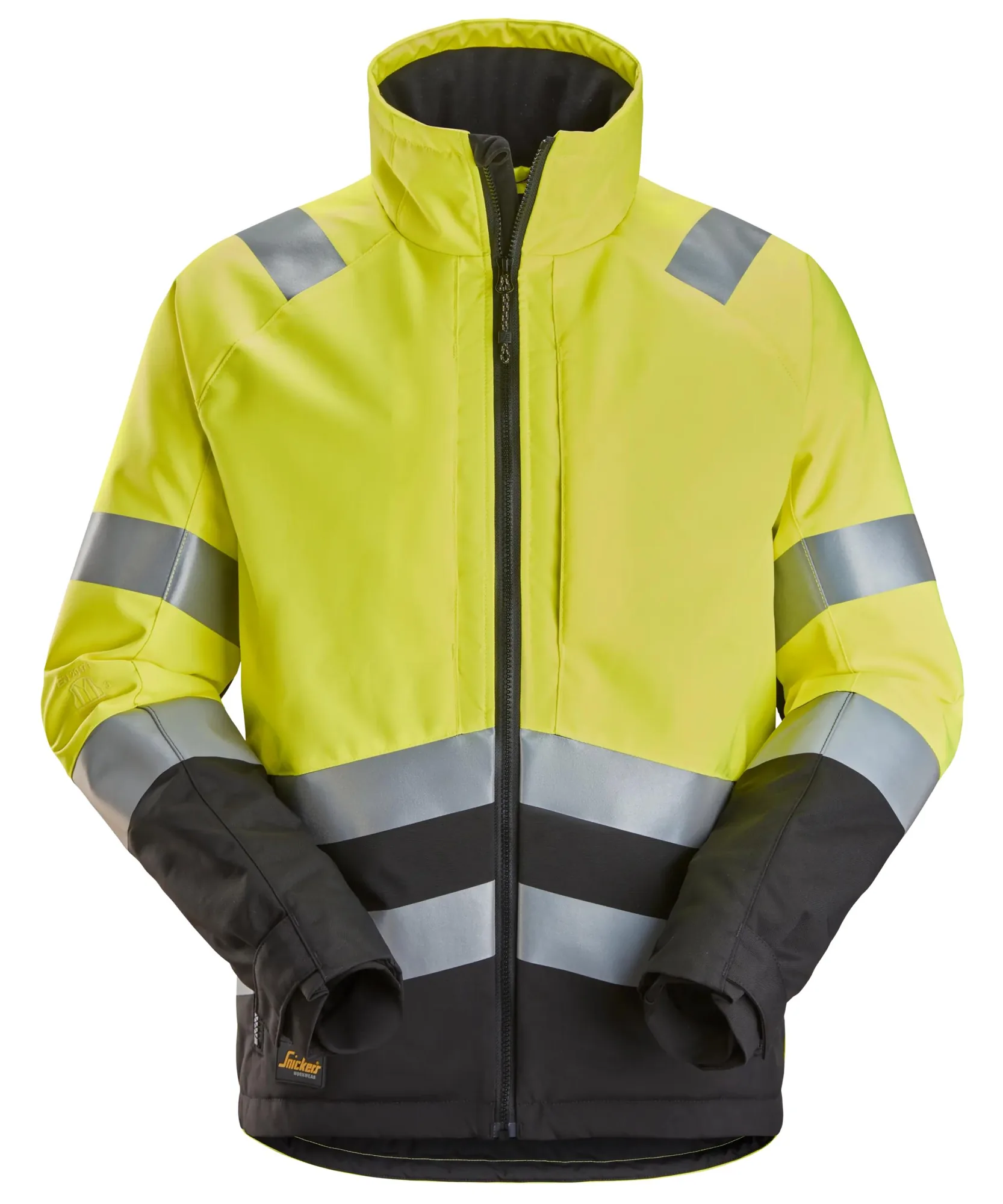 Snickers 1153 High-Vis Class 2/3 Winter Jacket in High Visibility Yellow/Black