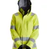 Snickers 1167 ProtecWork Women's Waterproof Insulated Hood Jacket High-Vis Class 3 in High Visibility Yellow/Navy