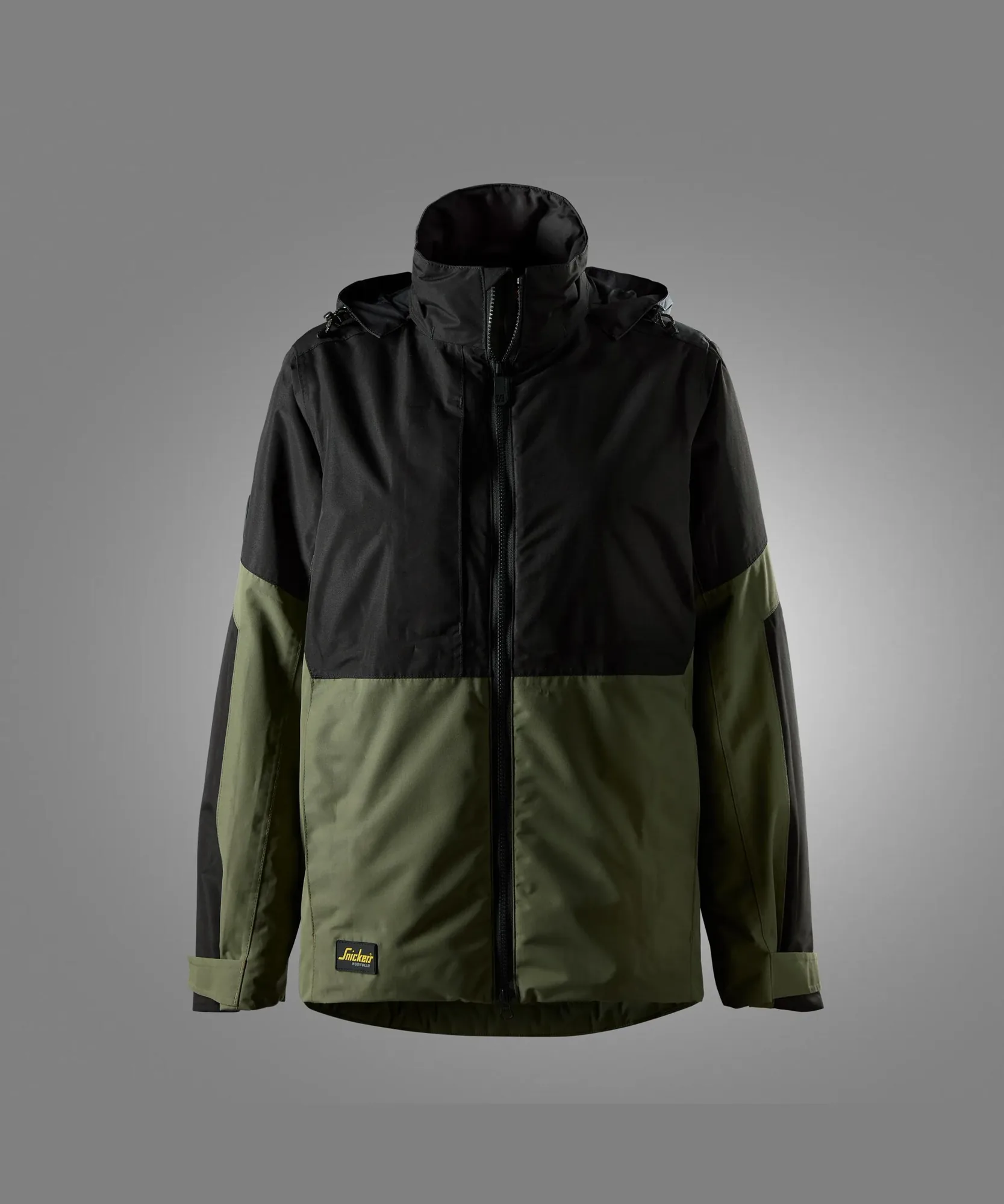 Snickers 1174 AllroundWork Women's Waterproof Insulated Jacket in Khaki Green/Black