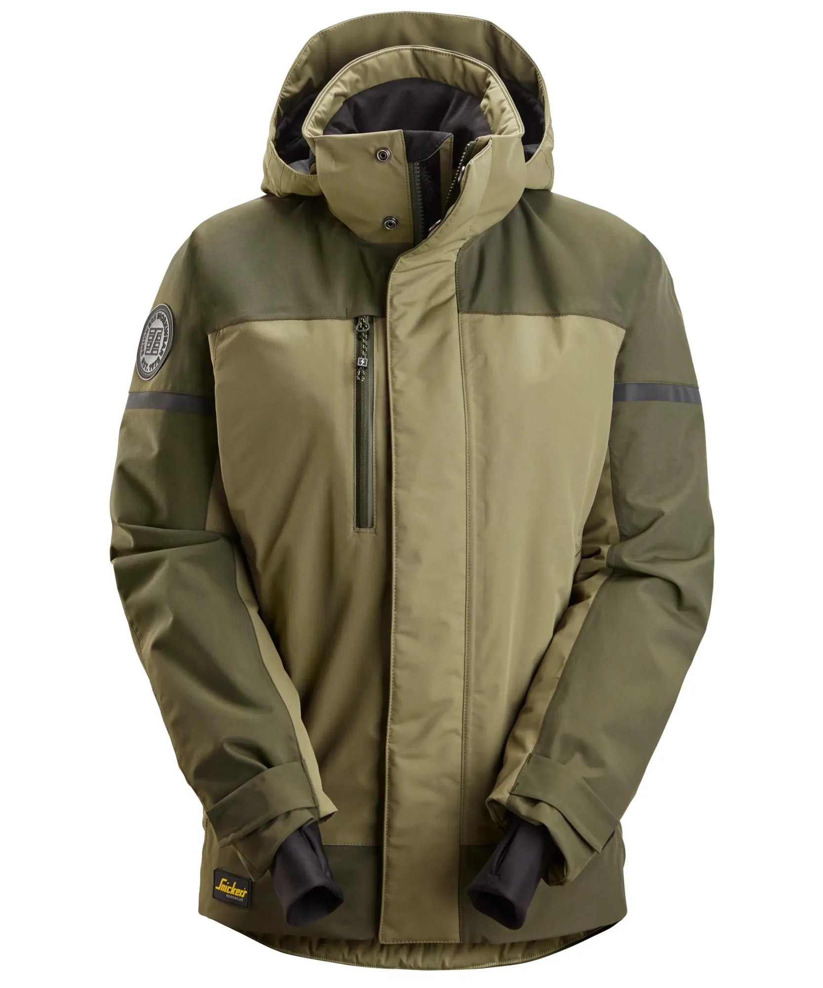 Snickers 1177 AllroundWork Women's Waterproof Insulated Jacket in Khaki Green/Dark Khaki Green