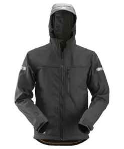 Snickers 1229 AllroundWork Softshell Jacket with Hood in Black/Black