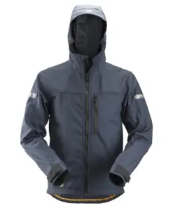 Snickers 1229 AllroundWork Softshell Jacket with Hood in Navy/Black