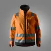 Snickers 1230 High-Vis Class 3 Softshell Jacket in High Visibility Orange/Black