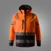 Snickers 1232 High-Vis Class 3 Softshell Jacket in High Visibility Orange/Black