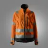 Snickers 1237 High-Vis Class 2/3 Women's Softshell Jacket in High Visibility Orange/Black
