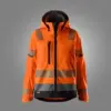 Snickers 1273 High-Vis Class 2/3 Women's Softshell Jacket in High Visibility Orange/Black