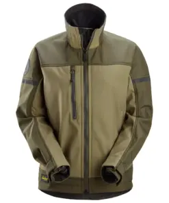 Snickers 1276 AllroundWork Women’s Softshell Stretch Jacket in Khaki Green/Dark Khaki Green