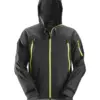 Snickers 1300 FlexiWork Stretch Waterproof Shell Jacket in Black/Black