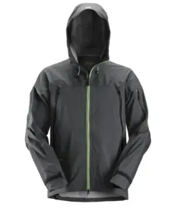 Snickers 1300 FlexiWork Stretch Waterproof Shell Jacket in Steel Grey/Black