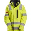 Snickers 1368 ProtecWork Women's Waterproof Shell Jacket High-Vis Class 3 in High Visibility Yellow/Navy