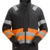 Snickers 1534 High-Vis Class 1 Jacket in Black/High Visibility Orange