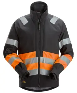 Snickers 1534 High-Vis Class 1 Jacket in Black/High Visibility Orange