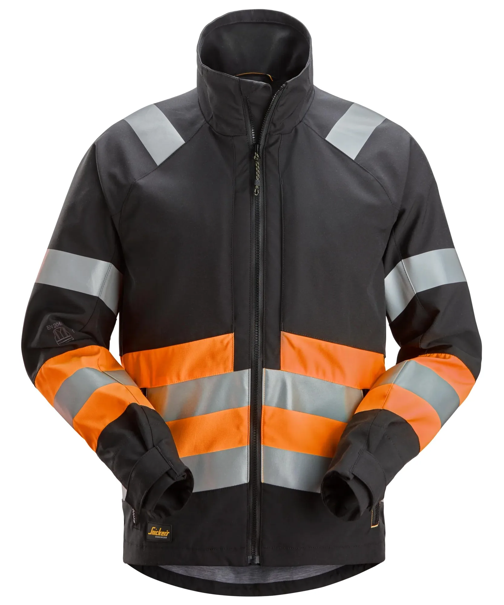 Snickers 1534 High-Vis Class 1 Jacket in Black/High Visibility Orange