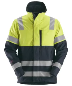 Snickers 1560 ProtecWork Jacket High-Vis Class 1 in Navy/High Visibility Yellow