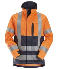 Snickers 1562 ProtecWork Jacket High-Vis Class 3/2 in High Visibility Orange/Navy