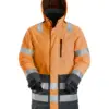Snickers 1830 High-Vis Class 3 Waterproof Parka in High Visibility Orange/Steel Grey