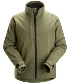 Snickers 1905 AllroundWork Windstopper Fleece Lined Jacket in Khaki Green