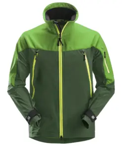 Snickers 1940 FlexiWork Softshell Stretch Jacket in Apple Green/Forest Green
