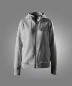 Snickers 2047 Women's Heavy Sweatshirt Full Zip Hoodie in Grey Melange