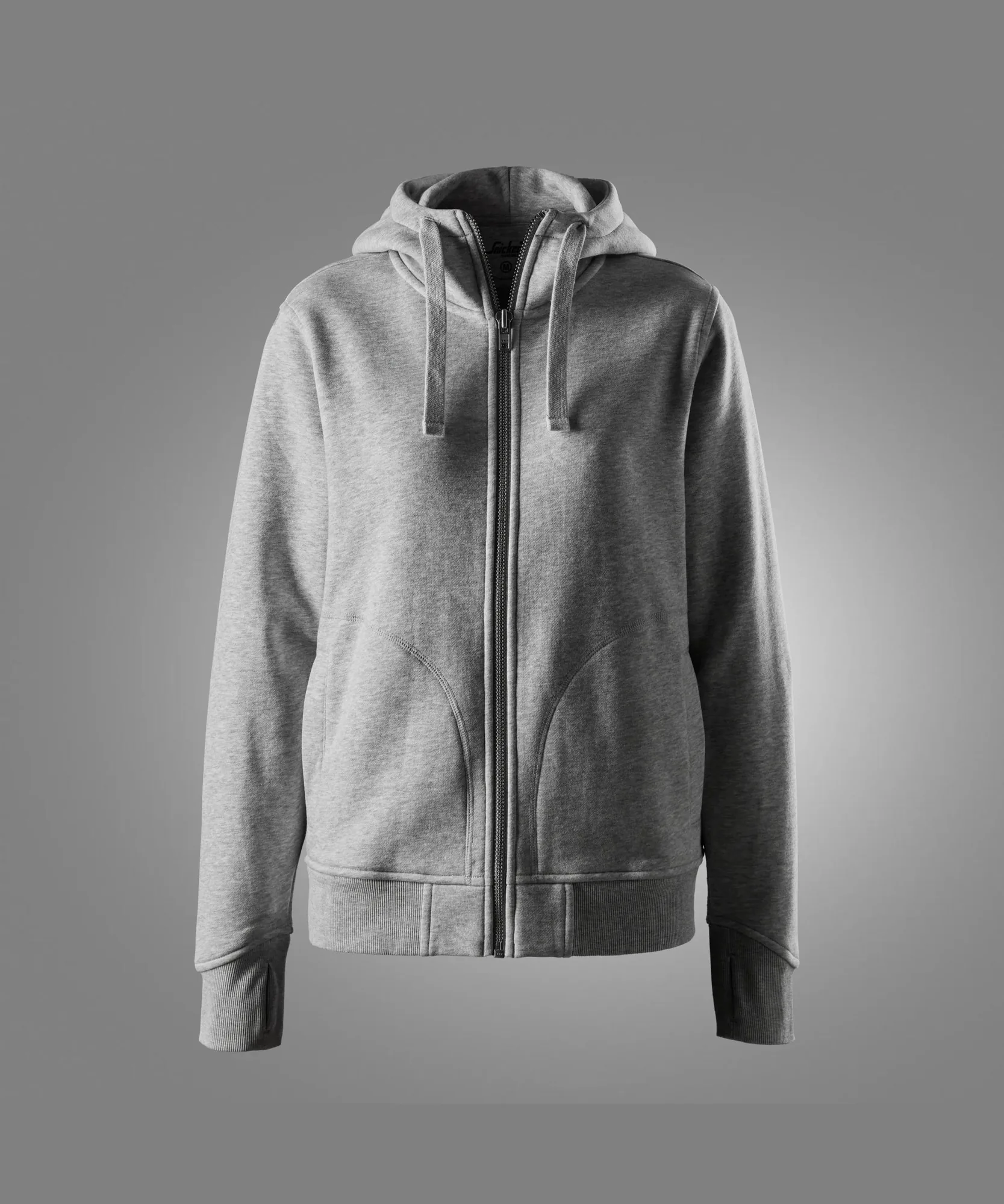 Snickers 2047 Women's Heavy Sweatshirt Full Zip Hoodie in Grey Melange