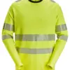 Snickers 2431 High-Vis Class 2/3 Long-Sleeve T-Shirt in High Visibility Yellow
