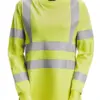 Snickers 2476 ProtecWork Women's Long Sleeve T-shirt High-Vis Class 3/2 in High Visibility Yellow