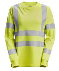 Snickers 2476 ProtecWork Women's Long Sleeve T-shirt High-Vis Class 3/2 in High Visibility Yellow